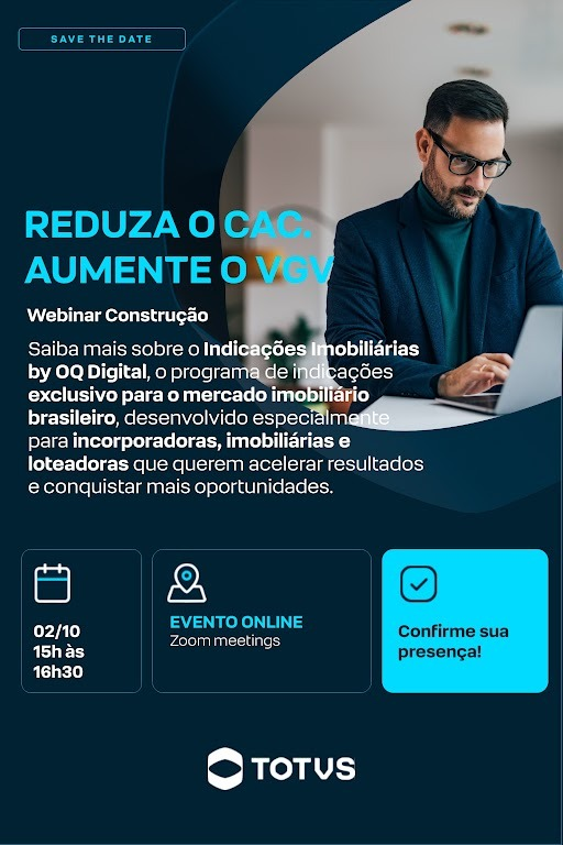 Imagem de save the date do WEBINAR “REDUZA O CAC. AUMENTE O VGV”