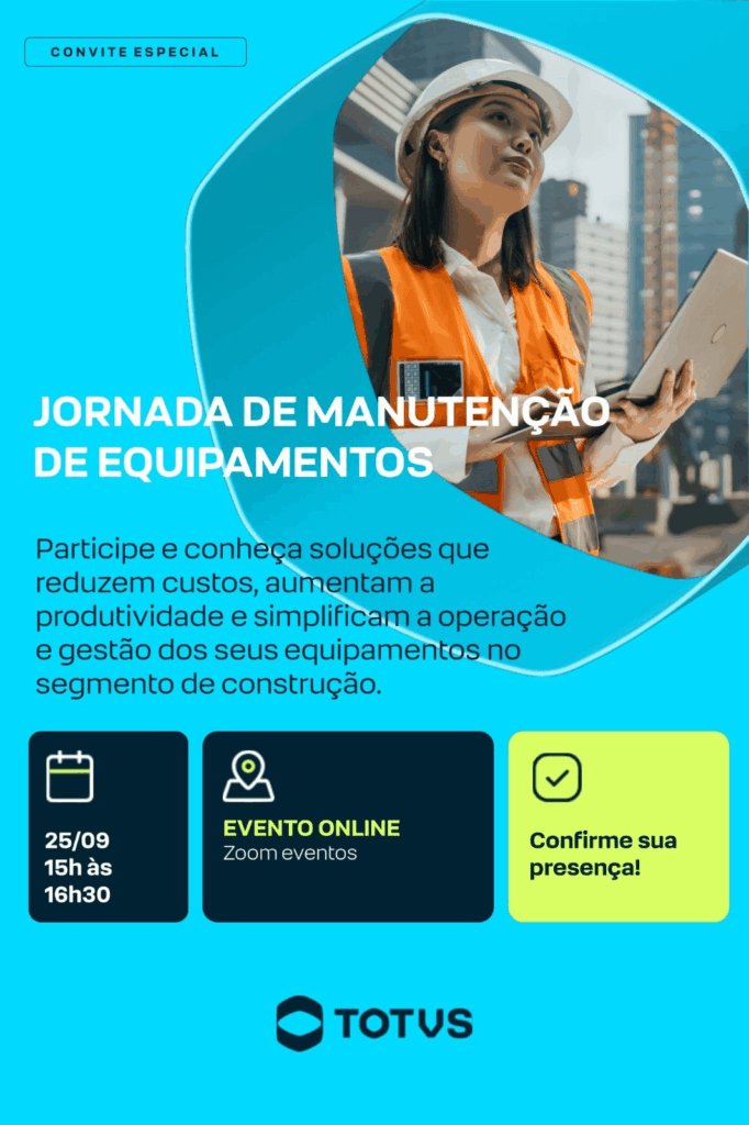 imagem de divulgação do Webinar Jornada de Manutenção de Equipamentos com todas as informações citadas nesta publicação.