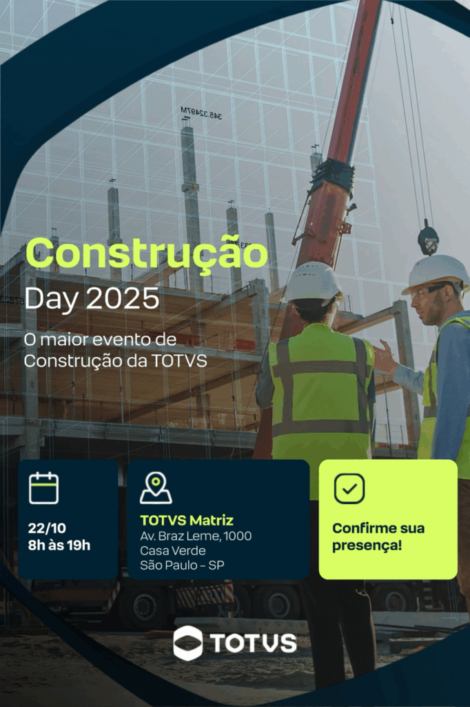 Convite oficial com um resumo dos dados dessa página sobre o Construção Day TOTVS