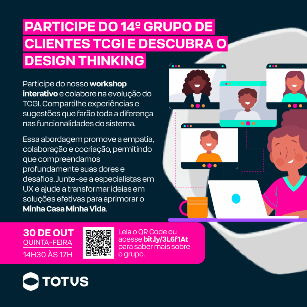 Imagem de divulgação do 14º Grupo de Clientes TCGI, com um resumo do que está ao longo deste texto.